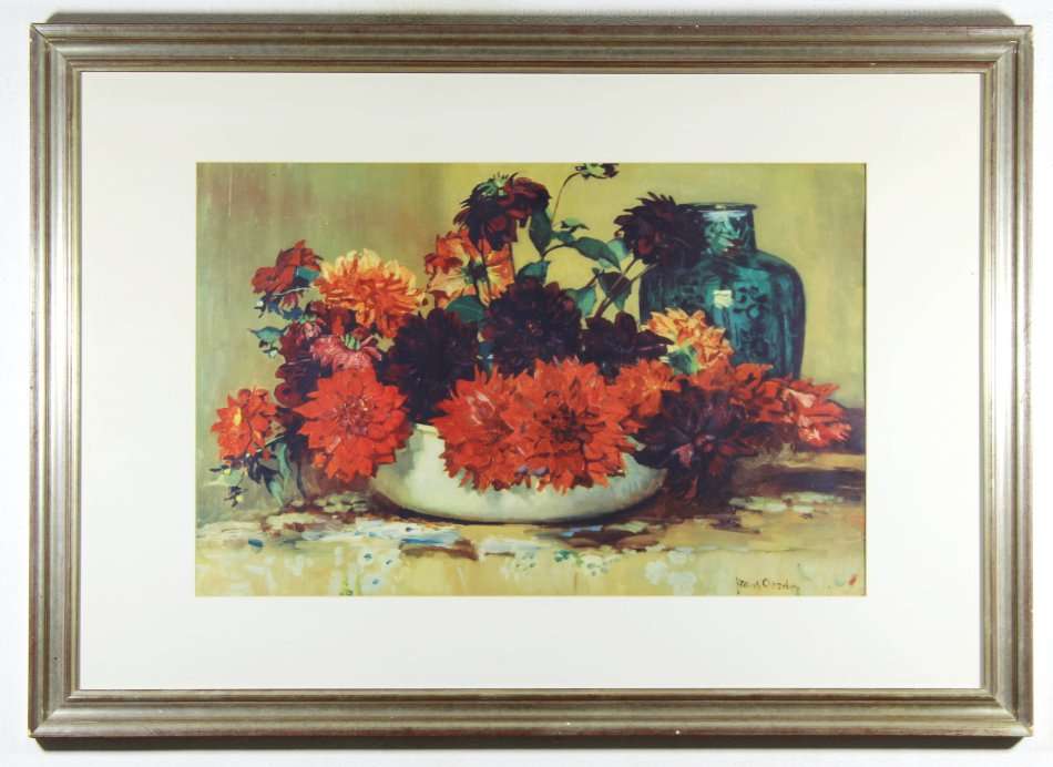 Frans Oerder - Still life flowers - An old print - Bid now!