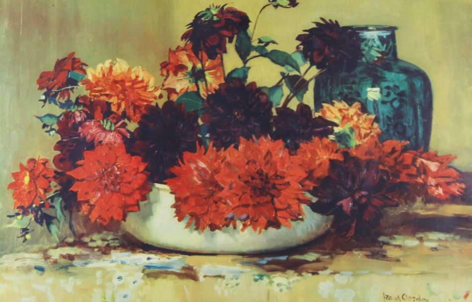 Frans Oerder - Still life flowers - An old print - Bid now!