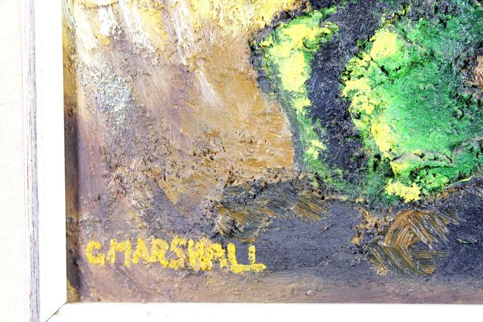 G Marshall - Figure in a red jacket carrying a wood bundle - A beautiful painting!! - Bid now!!