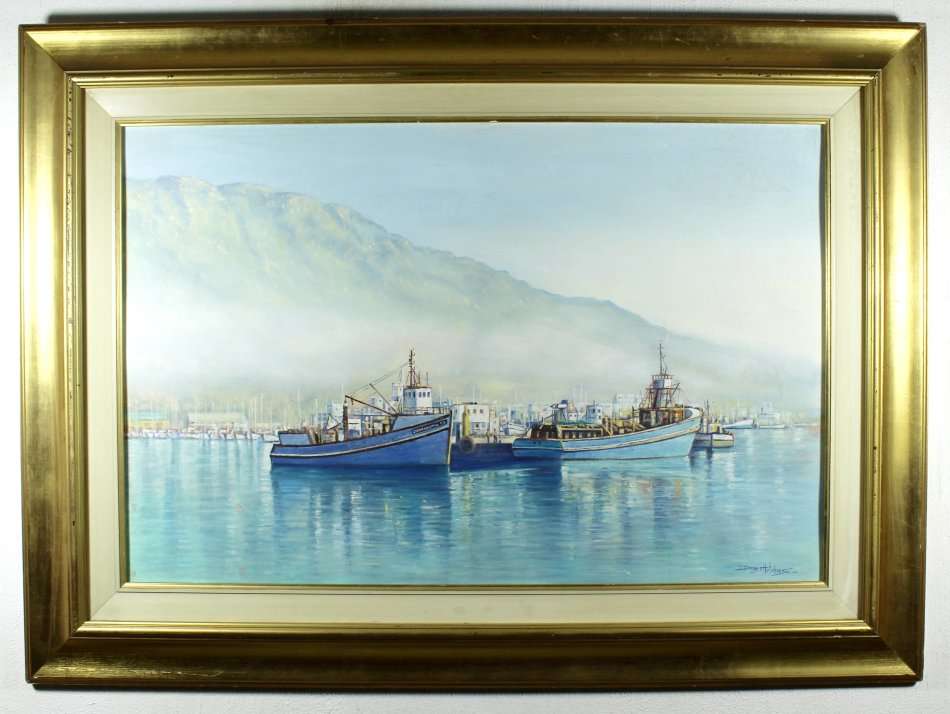 Dennis Hutchinson - Harbor scene - A large stunner! - Invest today, bid now!