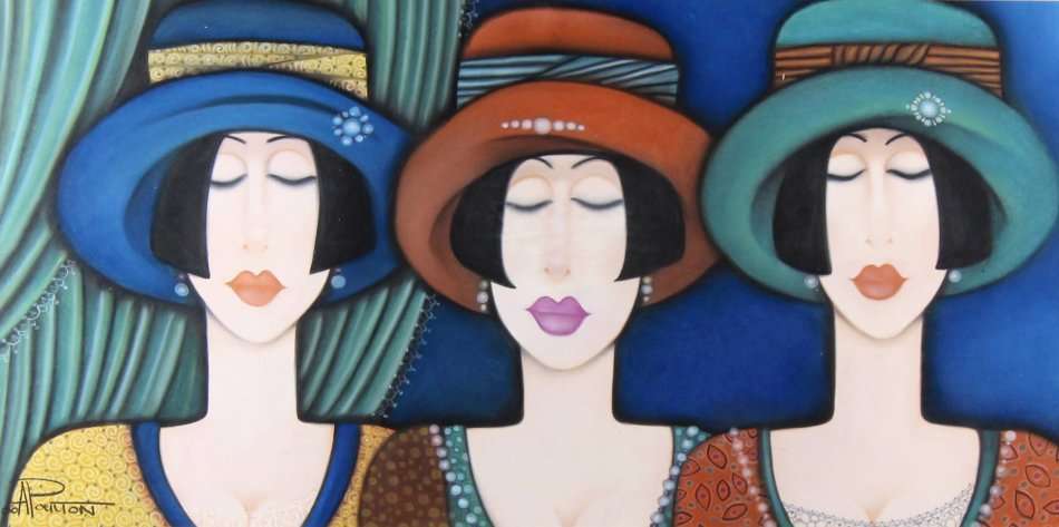 Annette Poulton - Three ladies - Beautiful!! - Bid now!