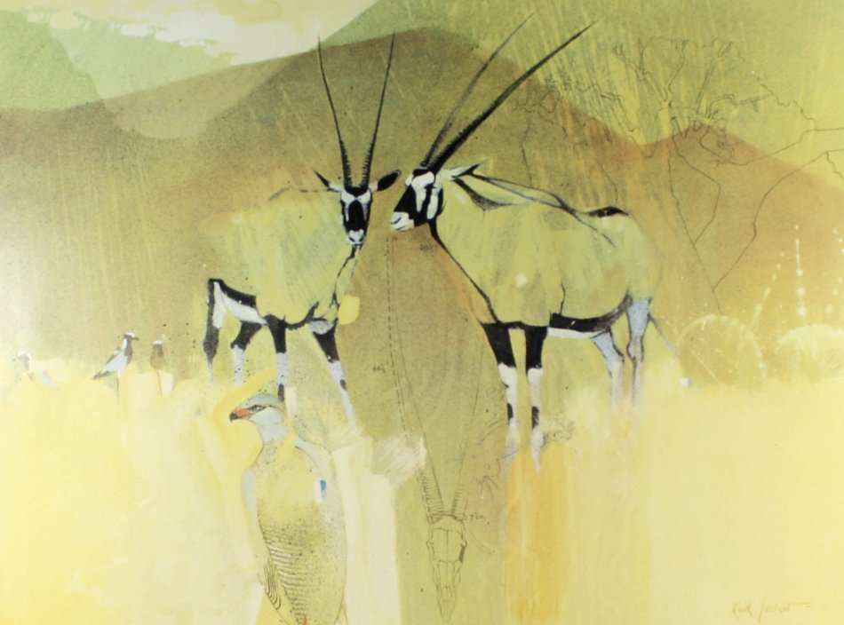 Keith Joubert - Limited edition lithoprint - The Gemsbuck - Low price! Bid now!