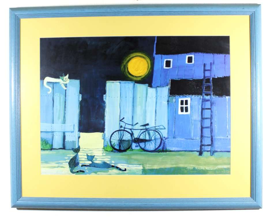 Rosina Wachtmeister - Bicycle at the fence - A beautiful piece!! Bid now!