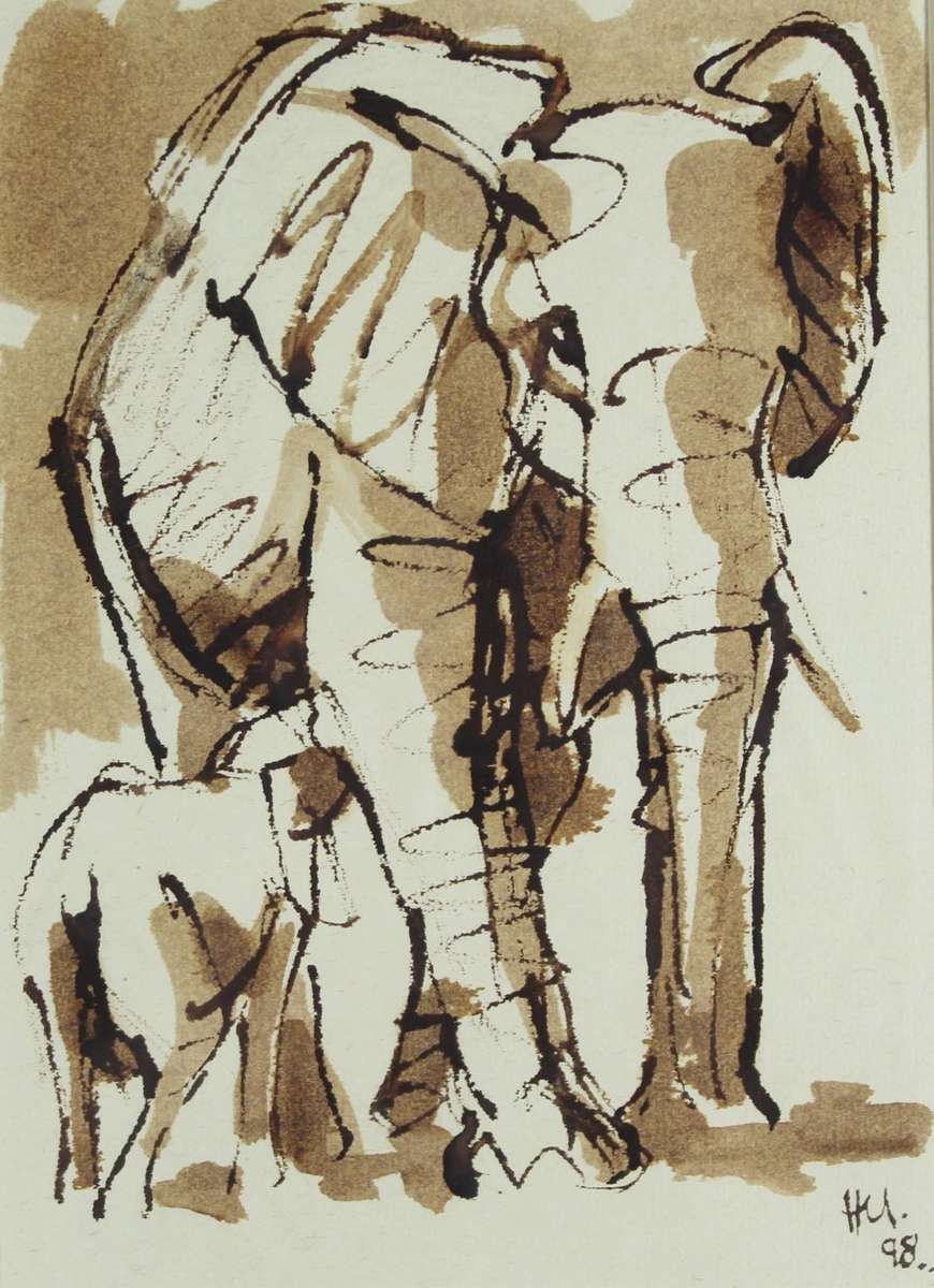 Hennie Niemann Jnr - Elephant - A signature piece!! Investment art! Bid now!! *Free courier!