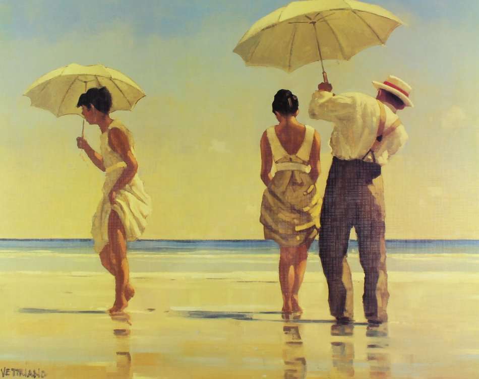Jack Vettriano - Playing in the water - A beautiful poster! Bid now!