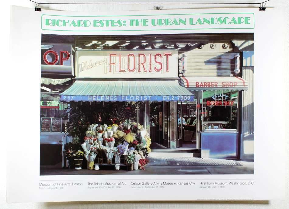 Poster - Richard Estes - Helene's Florist - Beautiful! - Bid now!!