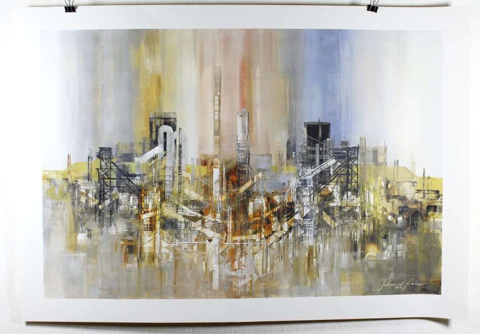 Poster - Julian D Fisher - Johannesburg Skyline - Beautiful! - Bid now!!