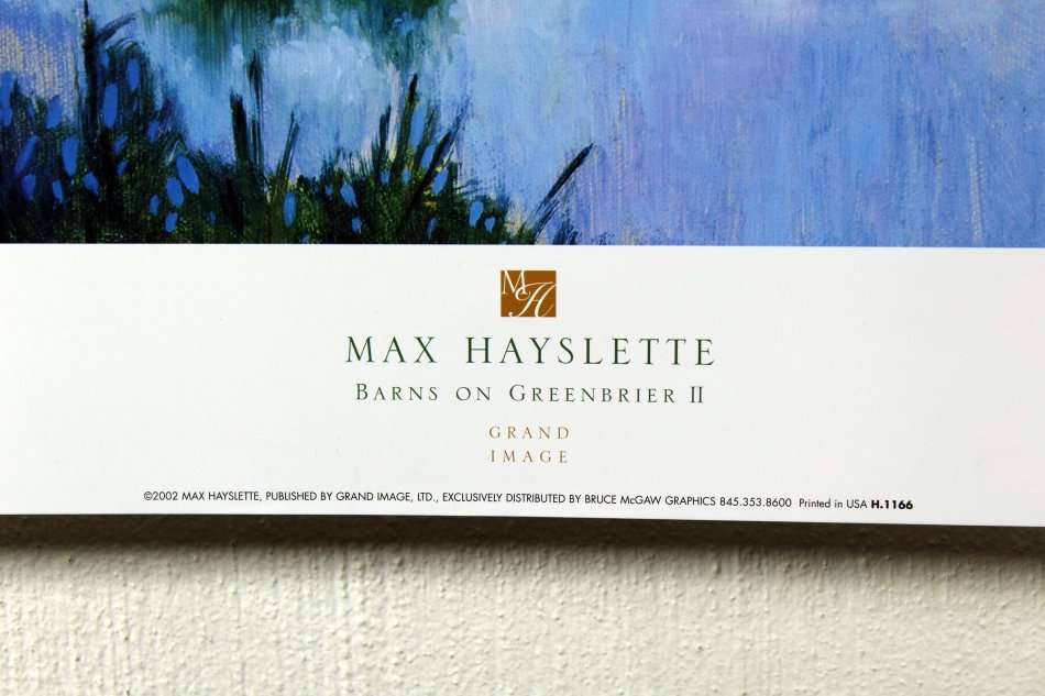 Poster - Max Haystette - Barns on Greenbrier II - Beautiful! - Bid now!!