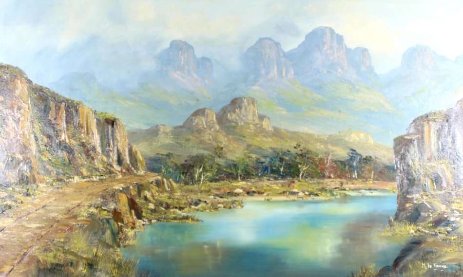 M le Grange - Mountain pass - Stunning!! - 99cm x 59cm - Giveaway price! - Bid now!!