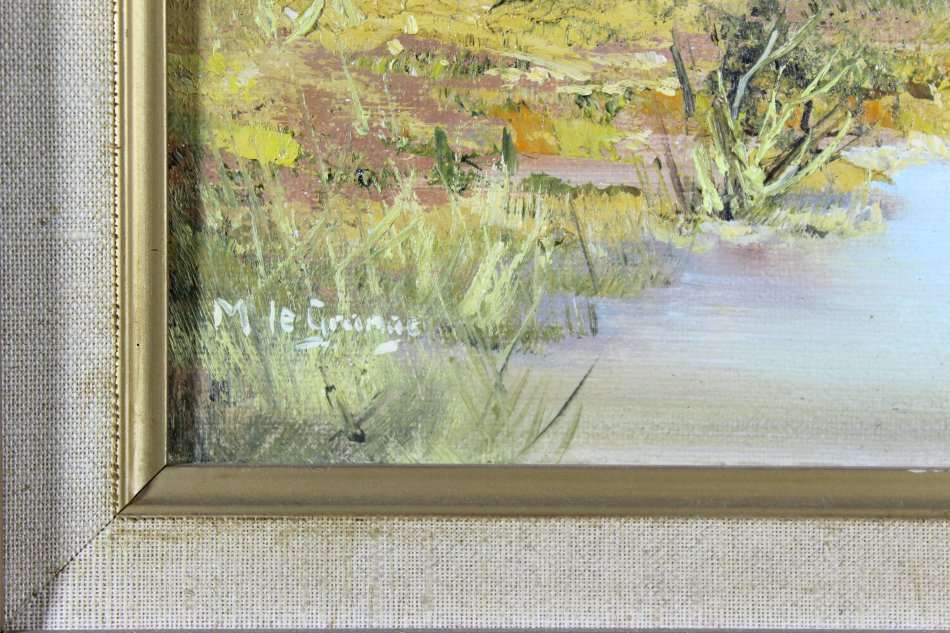 M le Grange - River at the foot of the mountains -  A beautiful painting!! Bid now!!