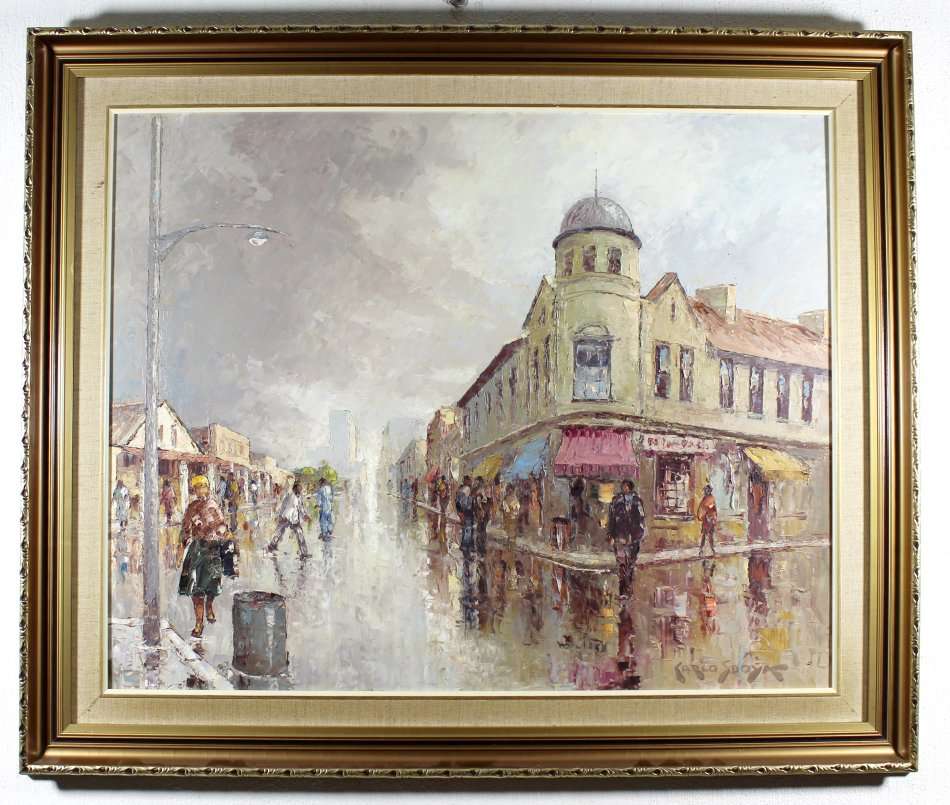 Carlo Sdoya - Street scene - A stunning painting!! - Bid now!! *Free courier!