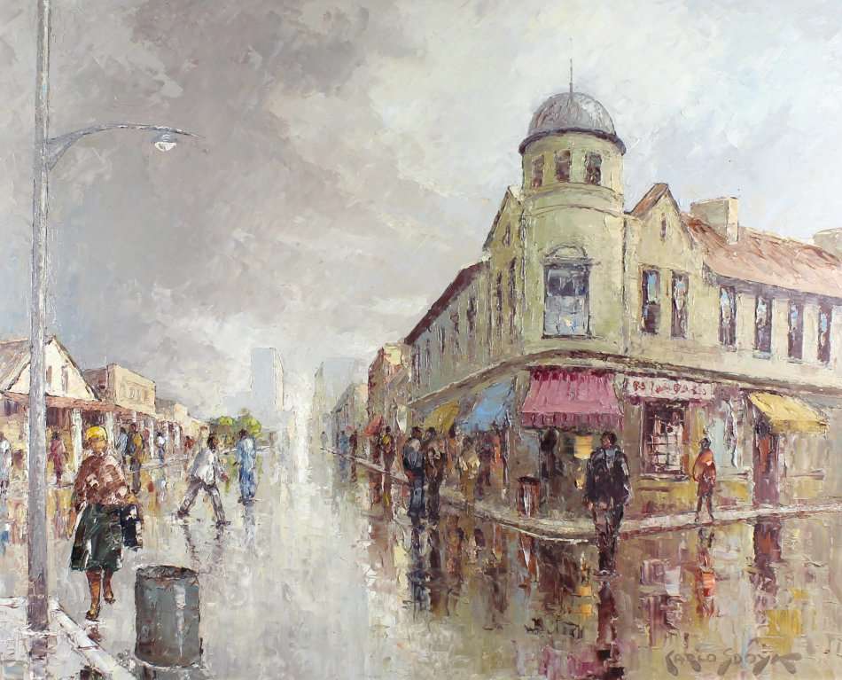 Carlo Sdoya - Street scene - A stunning painting!! - Bid now!! *Free courier!