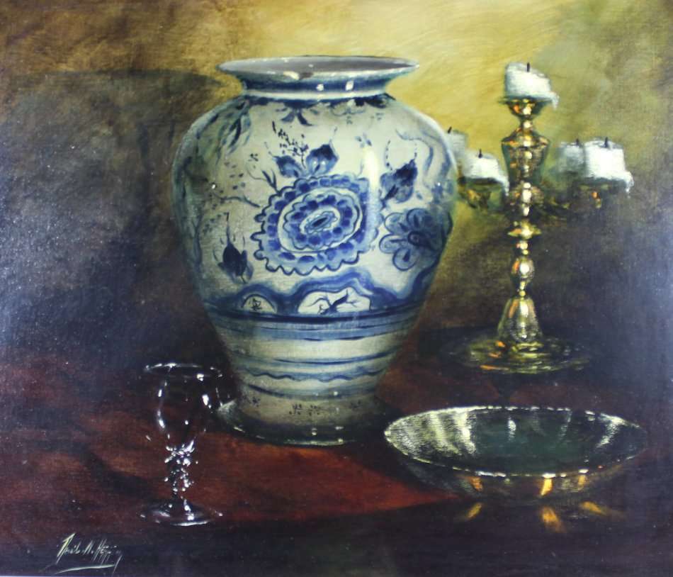 Denzil Herring - Stunning still life! 100cm x 75cm - A signature piece of art!! Bid now!!