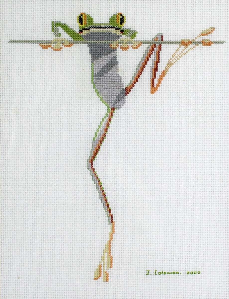 J Coleman - Frog - Needle work - Beautiful!! - Low price! - Bid now!!