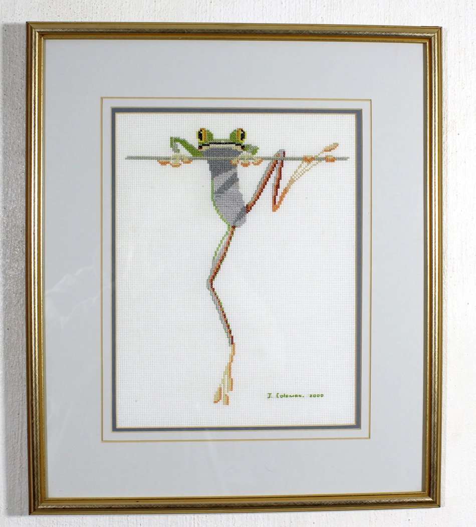 J Coleman - Frog - Needle work - Beautiful!! - Low price! - Bid now!!