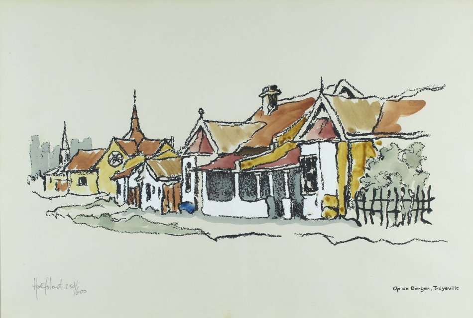 Ted Hoefsloot - Op de Bergen, Troyville - Beautiful limited edition print - Low price, bid now!