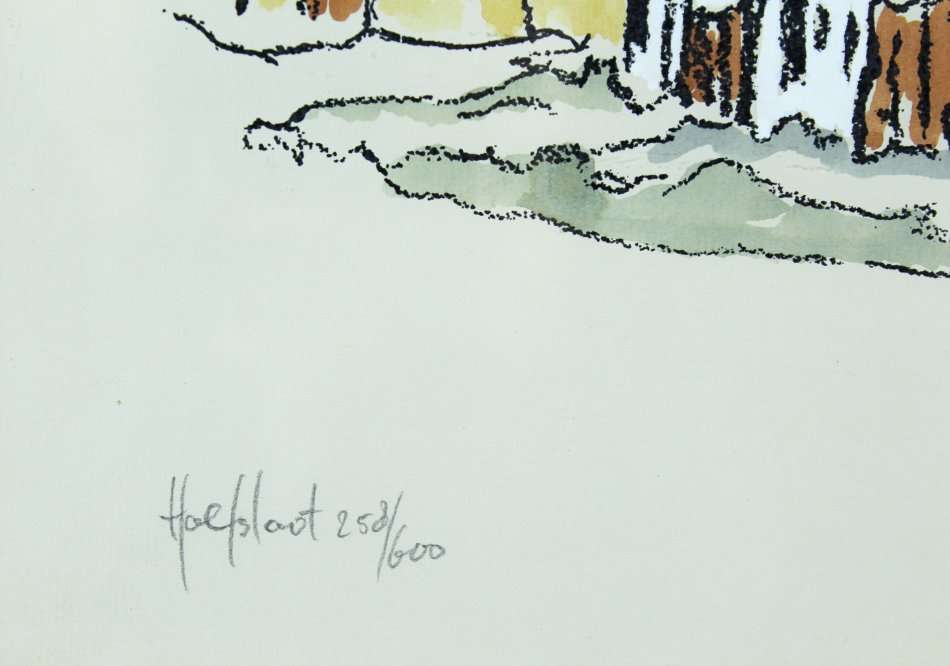 Ted Hoefsloot - Op de Bergen, Troyville - Beautiful limited edition print - Low price, bid now!