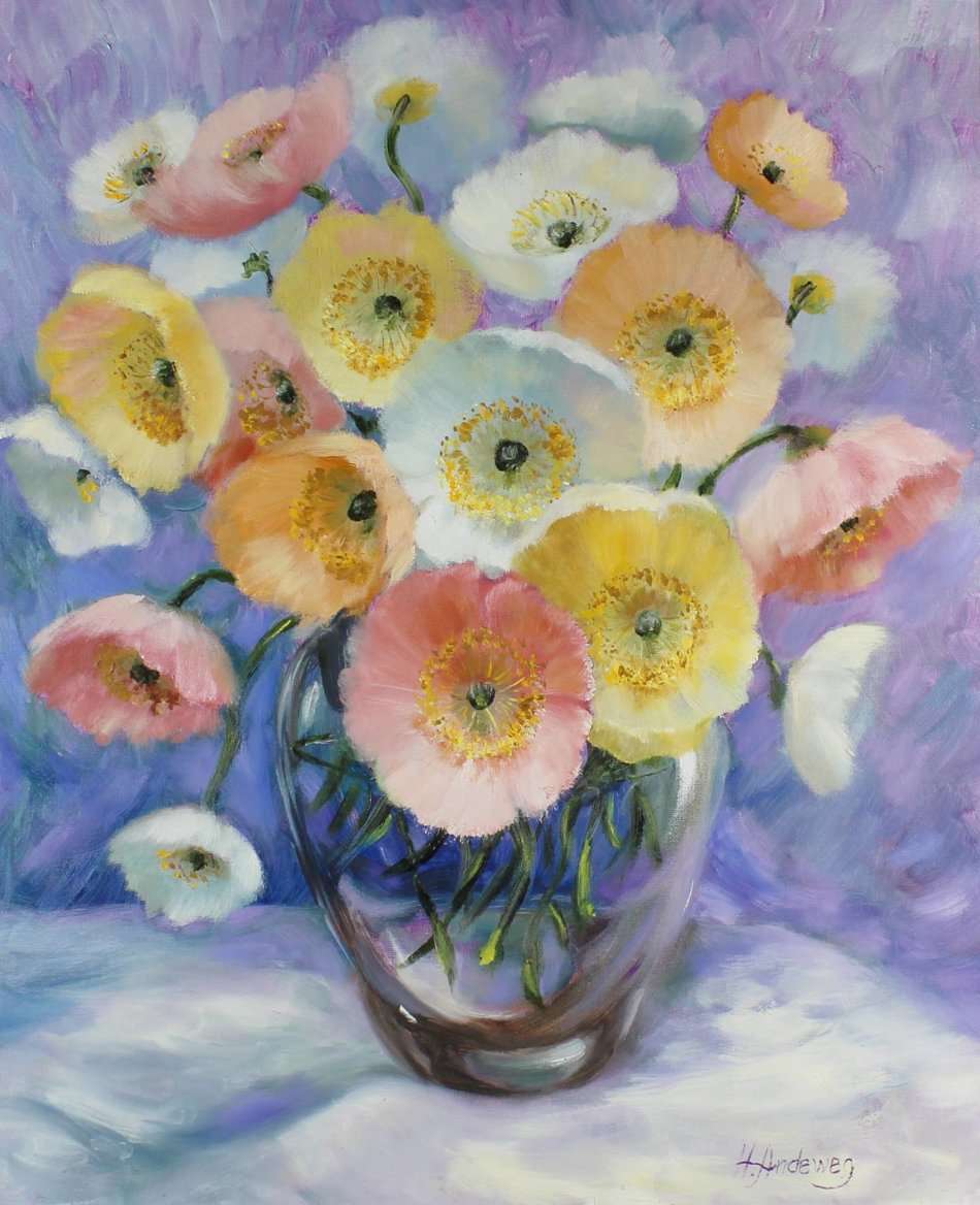 H Andeweg - Still life flowers - A beautiful painting!! Bid now!!