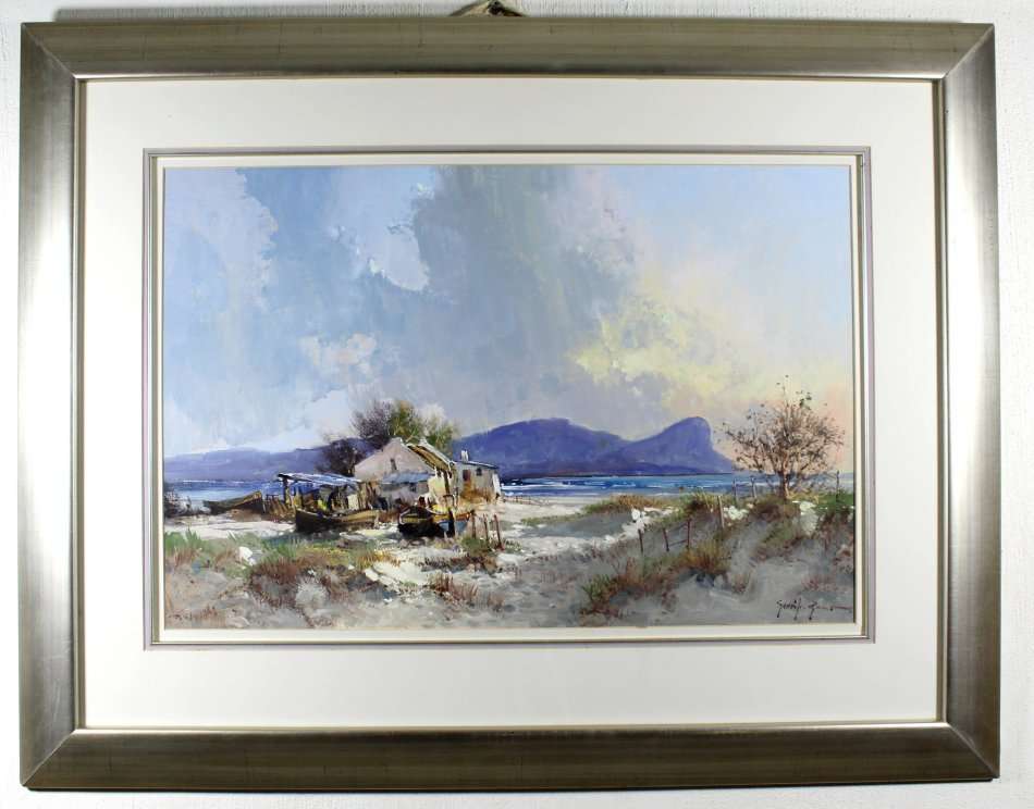 Gerrit Roon - Seascape with house on beach - Investment art at its finest! - Bid now!!*Free courier!