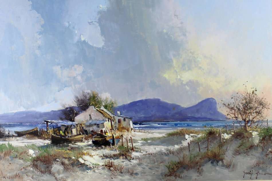 Gerrit Roon - Seascape with house on beach - Investment art at its finest! - Bid now!!*Free courier!