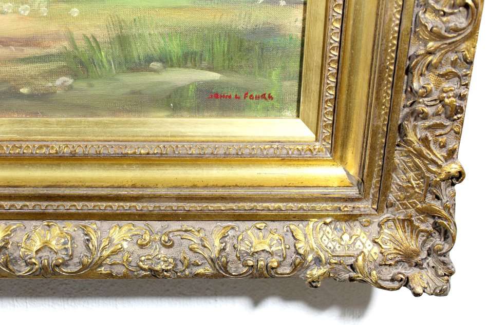 JL Faure - Cape Dutch farmhouse and mountains - Investment art! - 106cm x 60cm - Bid now!!