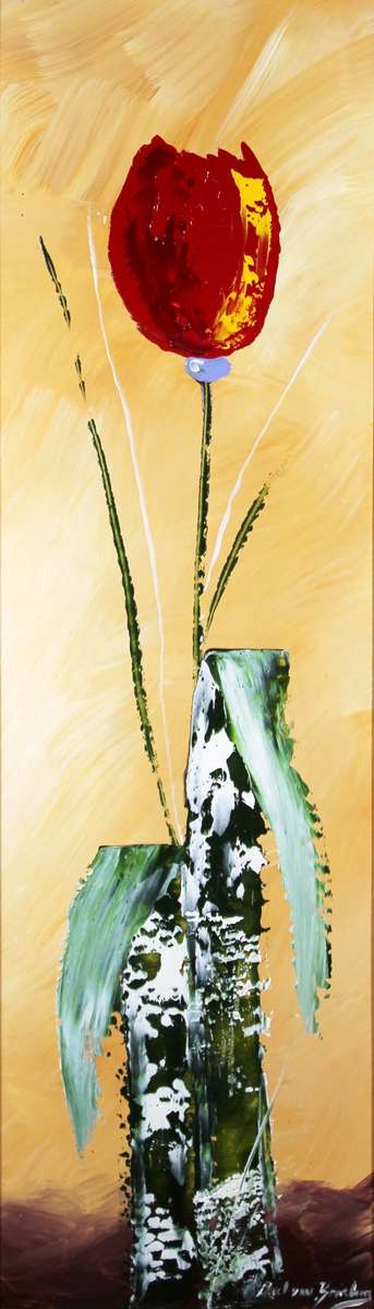 Paul van Rensburg - Abstract flower Nr1 - Magnificent art!! - 135cm x 39cm! - Bid now!!