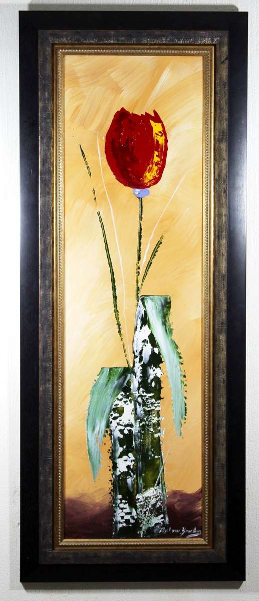 Paul van Rensburg - Abstract flower Nr1 - Magnificent art!! - 135cm x 39cm! - Bid now!!
