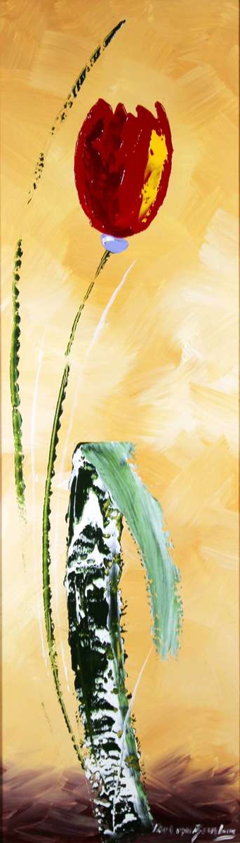 Paul van Rensburg - Abstract flower Nr2 - Magnificent art!! - 135cm x 39cm! - Bid now!!