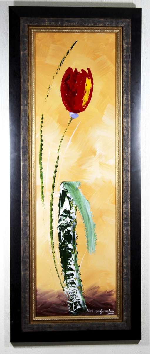 Paul van Rensburg - Abstract flower Nr2 - Magnificent art!! - 135cm x 39cm! - Bid now!!