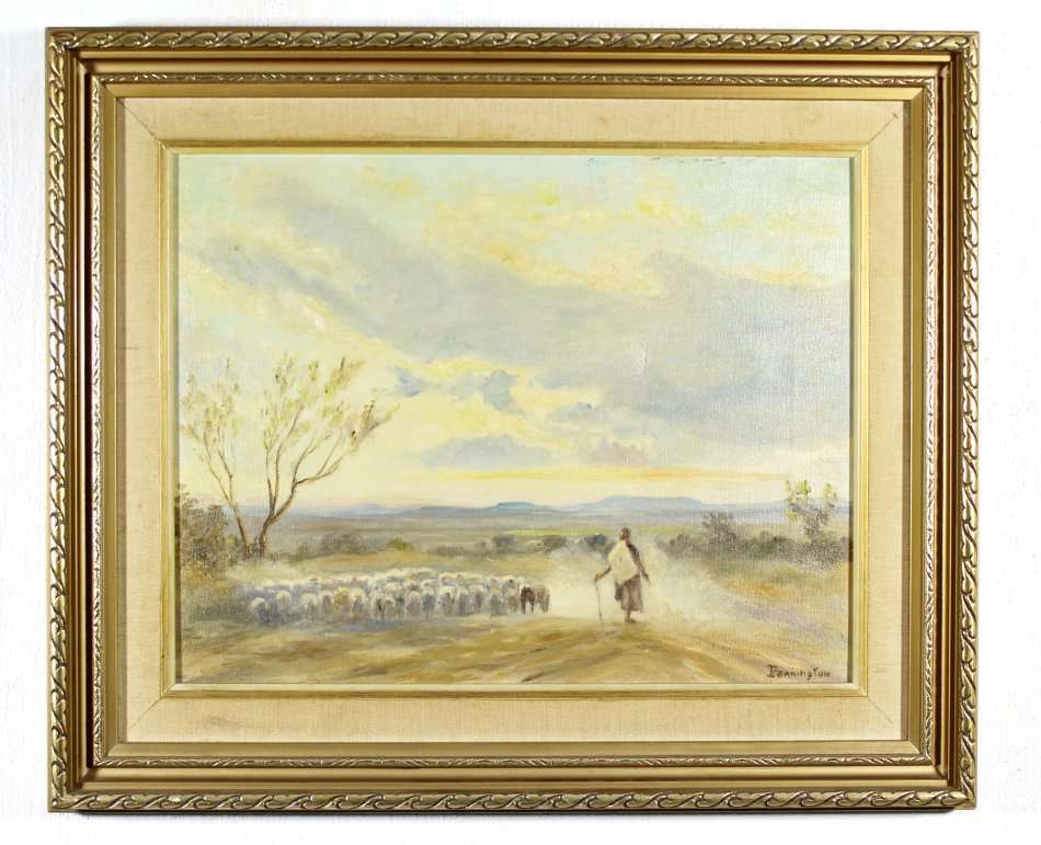 Pennington - Sheep herder - Beautiful oil painting! - Bid now!!