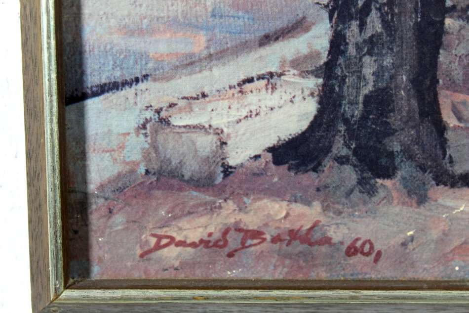 David Botha - Tree lined street - Oliograph - Lovely - Bid now!