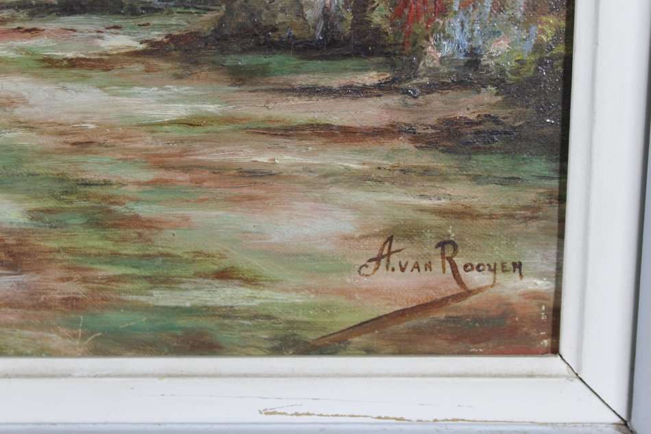 A van Rooyen - Landscape with cattle and mountains - A lovely painting - Bid now!!