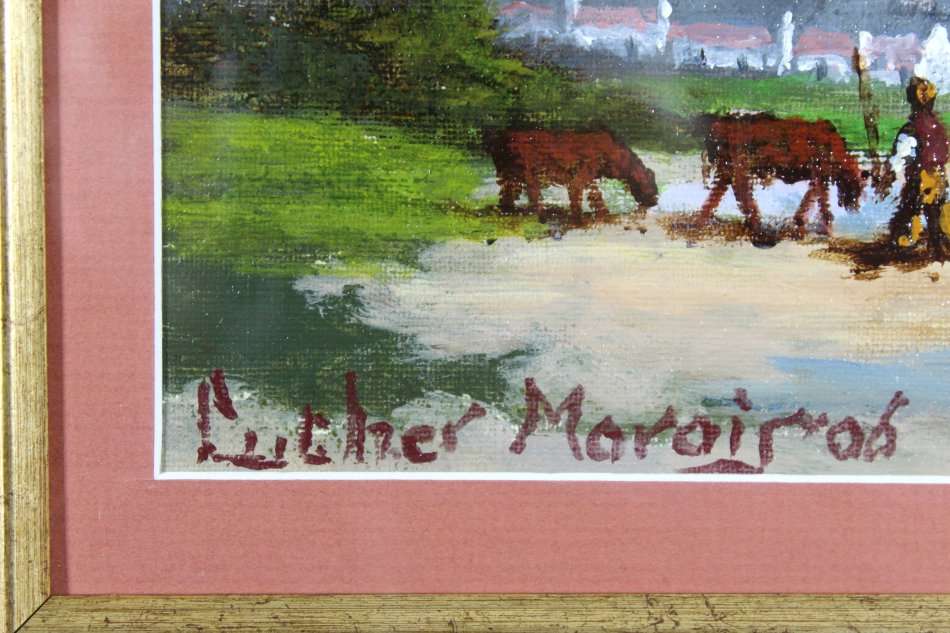 Luther Marais - Landscape with cattle herder - Investment art!! Bid now!! *Free courier!