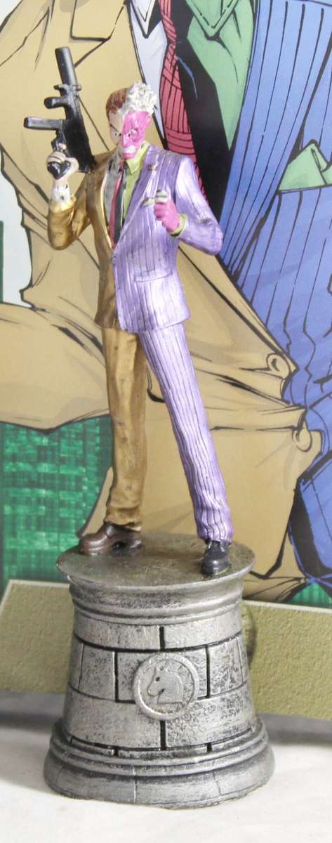 DC Chess Collection - Hand Painted Metallic Resin - Two Face + Book - Bid Now!