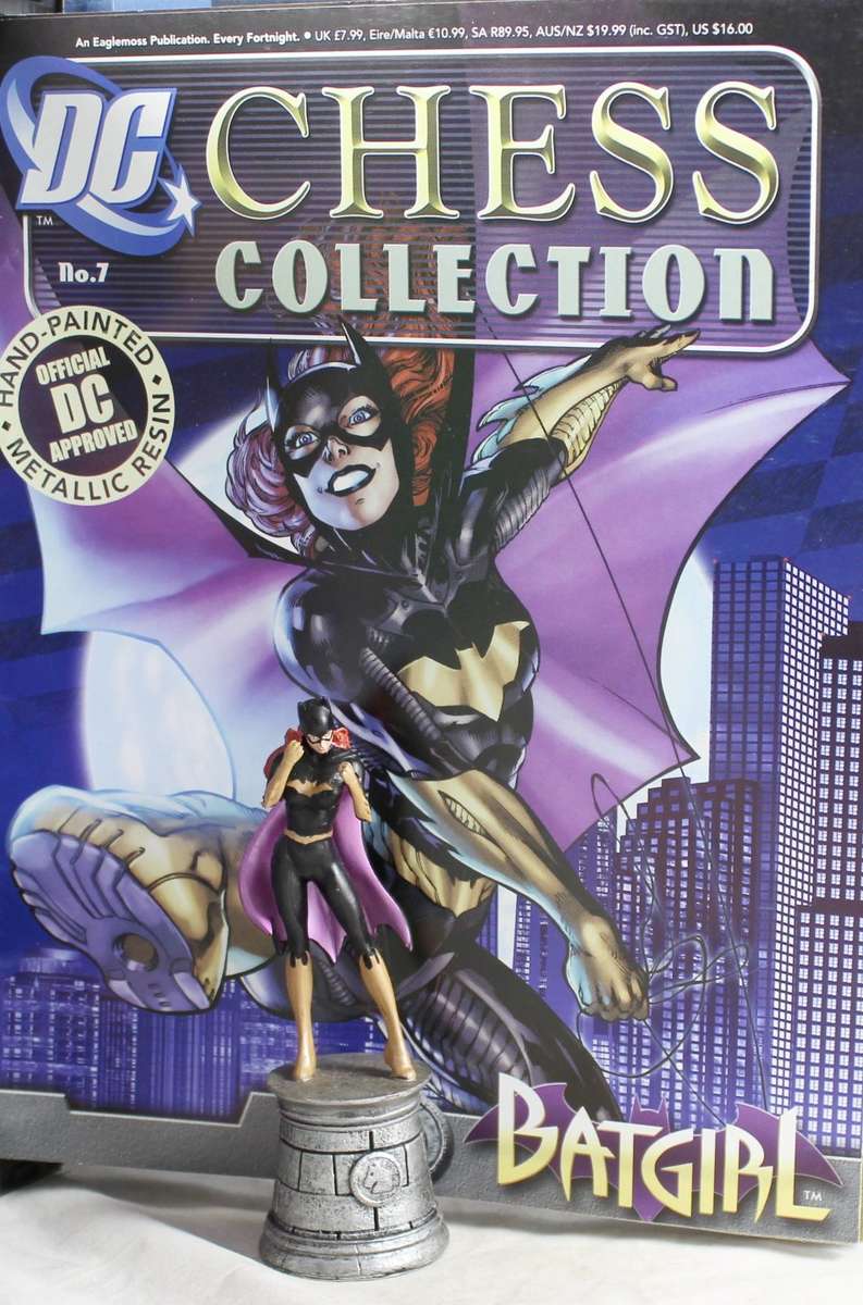 DC Chess Collection - Hand Painted Metallic Resin - Batgirl + Book - Bid Now!