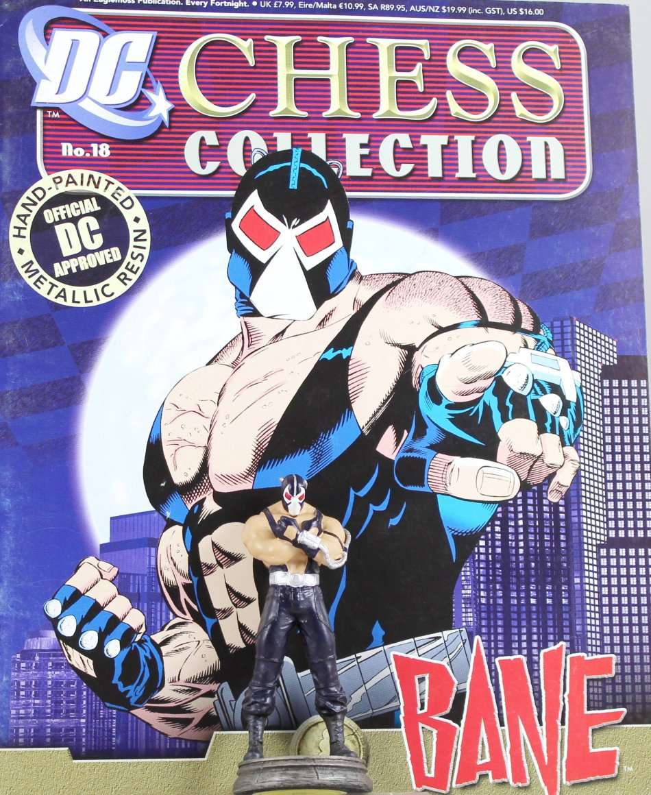 DC Chess Collection - Hand Painted Metallic Resin - Bane + Book - Bid Now!
