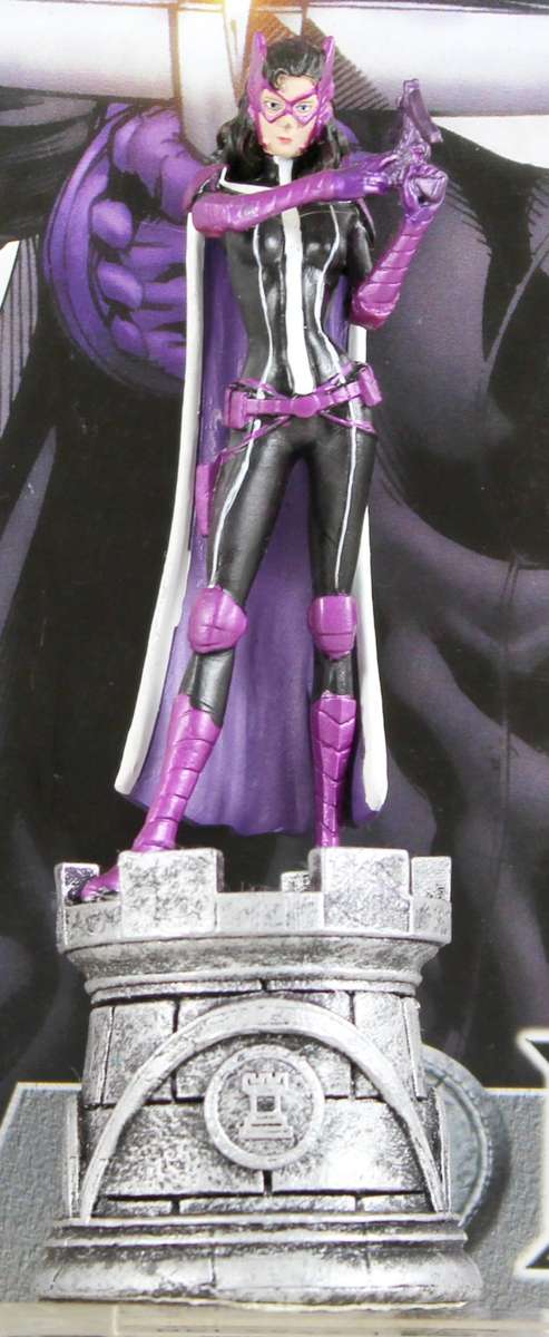 DC Chess Collection - Hand Painted Metallic Resin - Huntress + Book - Bid Now!