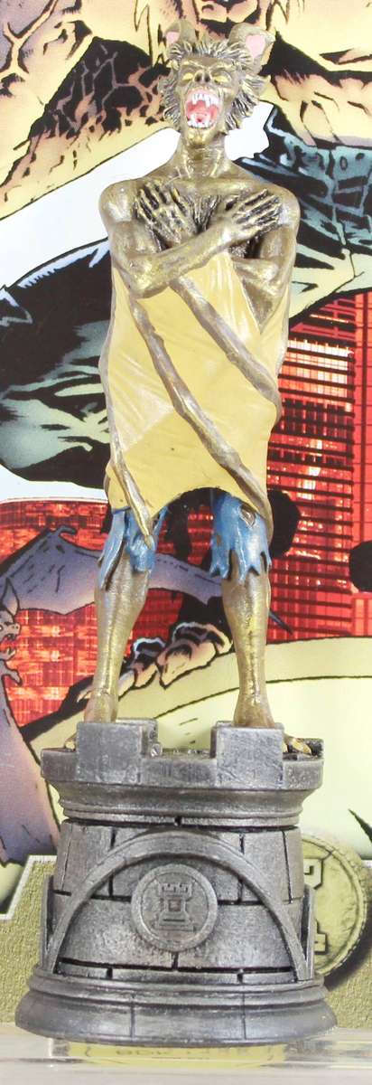 DC Chess Collection - Hand Painted Metallic Resin - Man-Bat + Book - Bid Now!