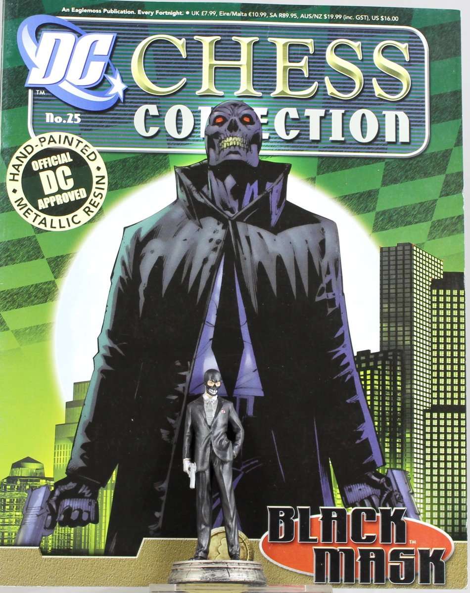DC Chess Collection - Hand Painted Metallic Resin - Black Mask + Book - Bid Now!