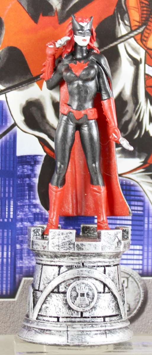 DC Chess Collection - Hand Painted Metallic Resin - Batwoman + Book - Bid Now!