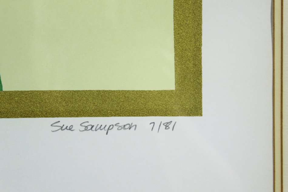 Sue Sampson - Bamboo II - Limited edition screen print - A treasure! Bid now!