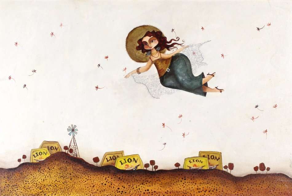 Elsbeth Eksteen - Lion matches - A beautiful abstract oil painting! Bid now!