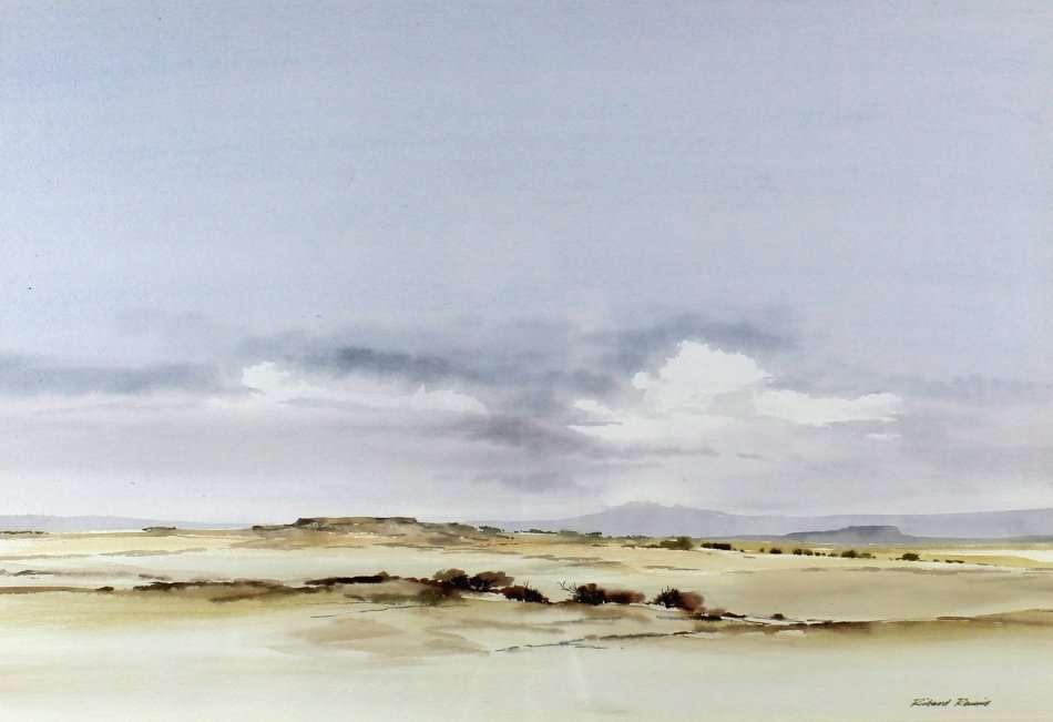 Richard Rennie - Expansive landscape - A beautiful watercolor! Bid now!