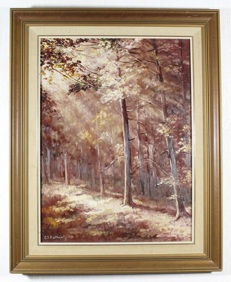 GS Ballantyne - Wood scene - A beautiful oil painting! Bid now!