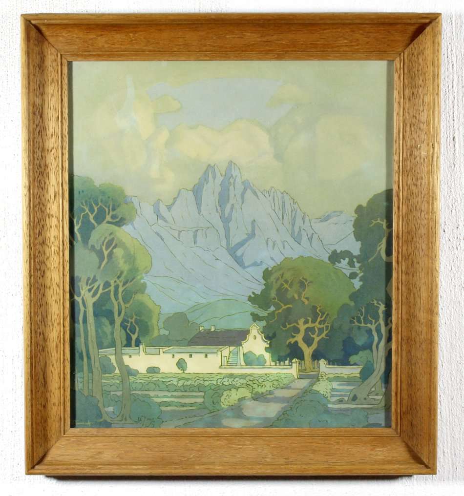 Pierneef - Station Panel - Stellenbosch, Cape Province - Iconic scene - A beautiful print!! Bid now!