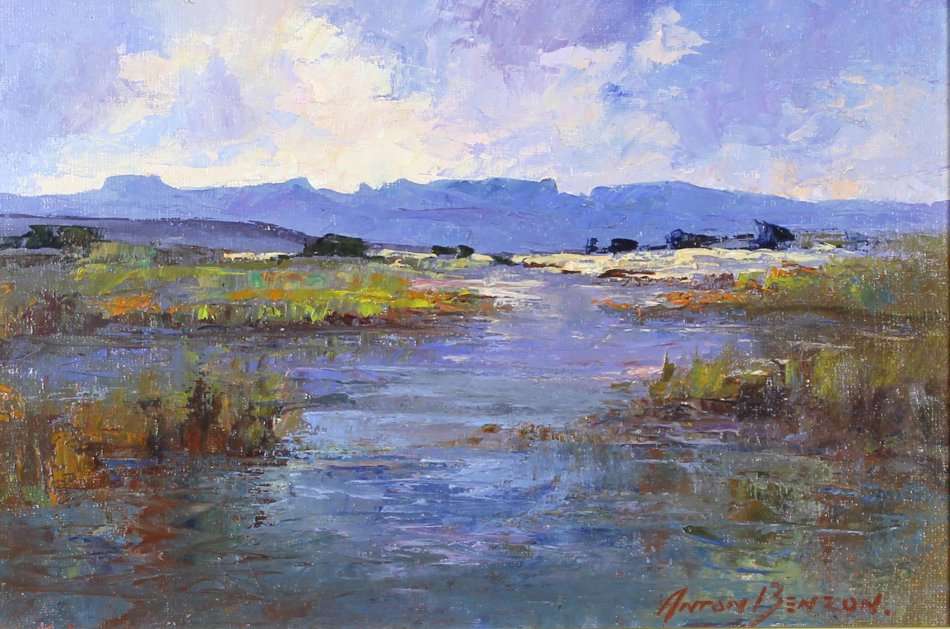 Anton Benzon - River in a landscape - Stunning!! - Investment art! - Bid now!! *Free courier