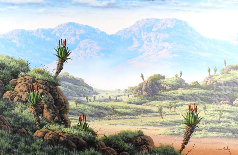 Paul Munro - Landscape with Aloe's - Magnificent investment art!! Bid now! *Free courier!