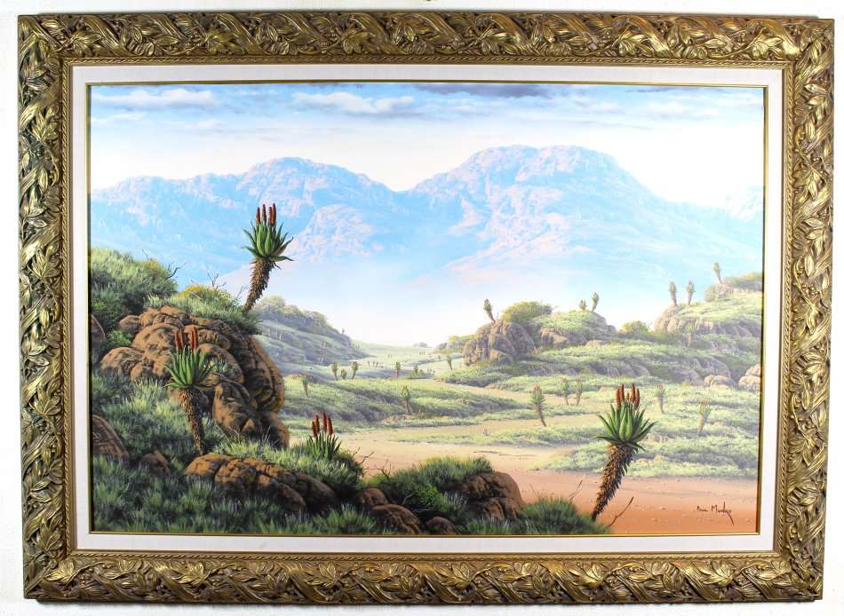 Paul Munro - Landscape with Aloe's - Magnificent investment art!! Bid now! *Free courier!