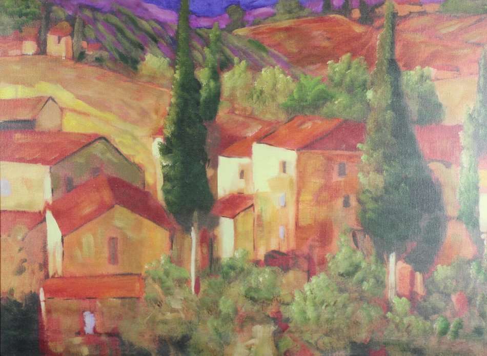 Italian village - A colorful beauty! - Bid now!