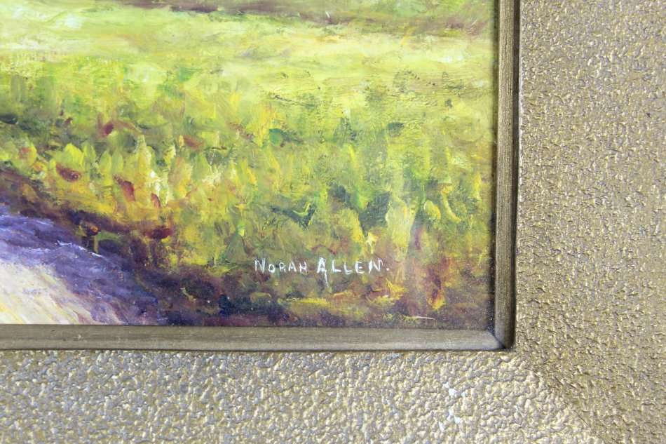 Norah Allen - Figures on a dirt road - Beautiful!! - Low price, bid now!!